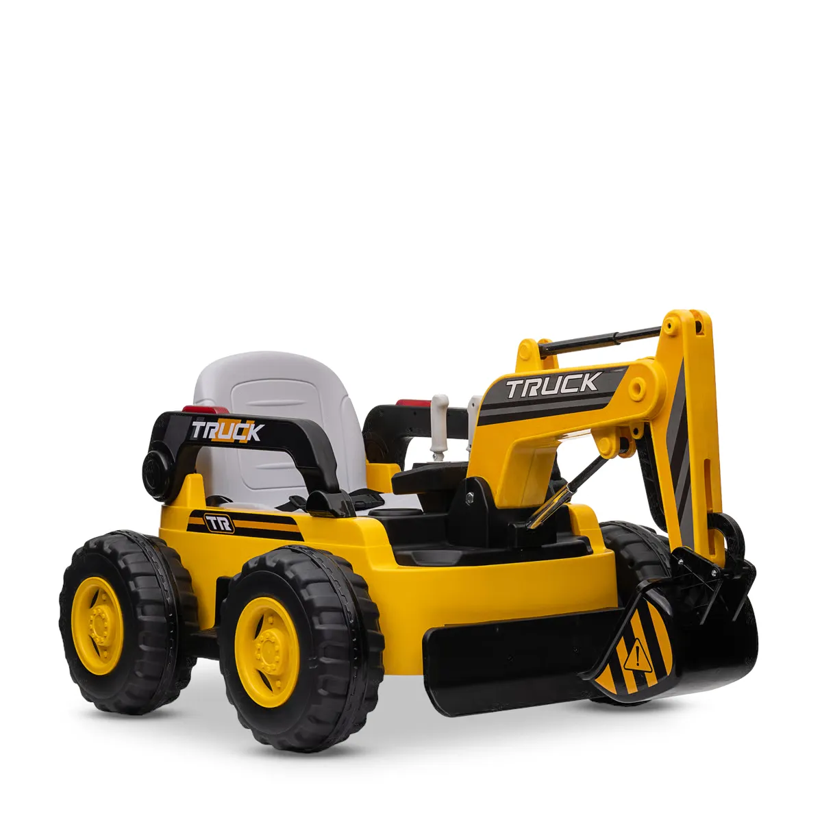 12 V žltý elektrický buldozér pre deti